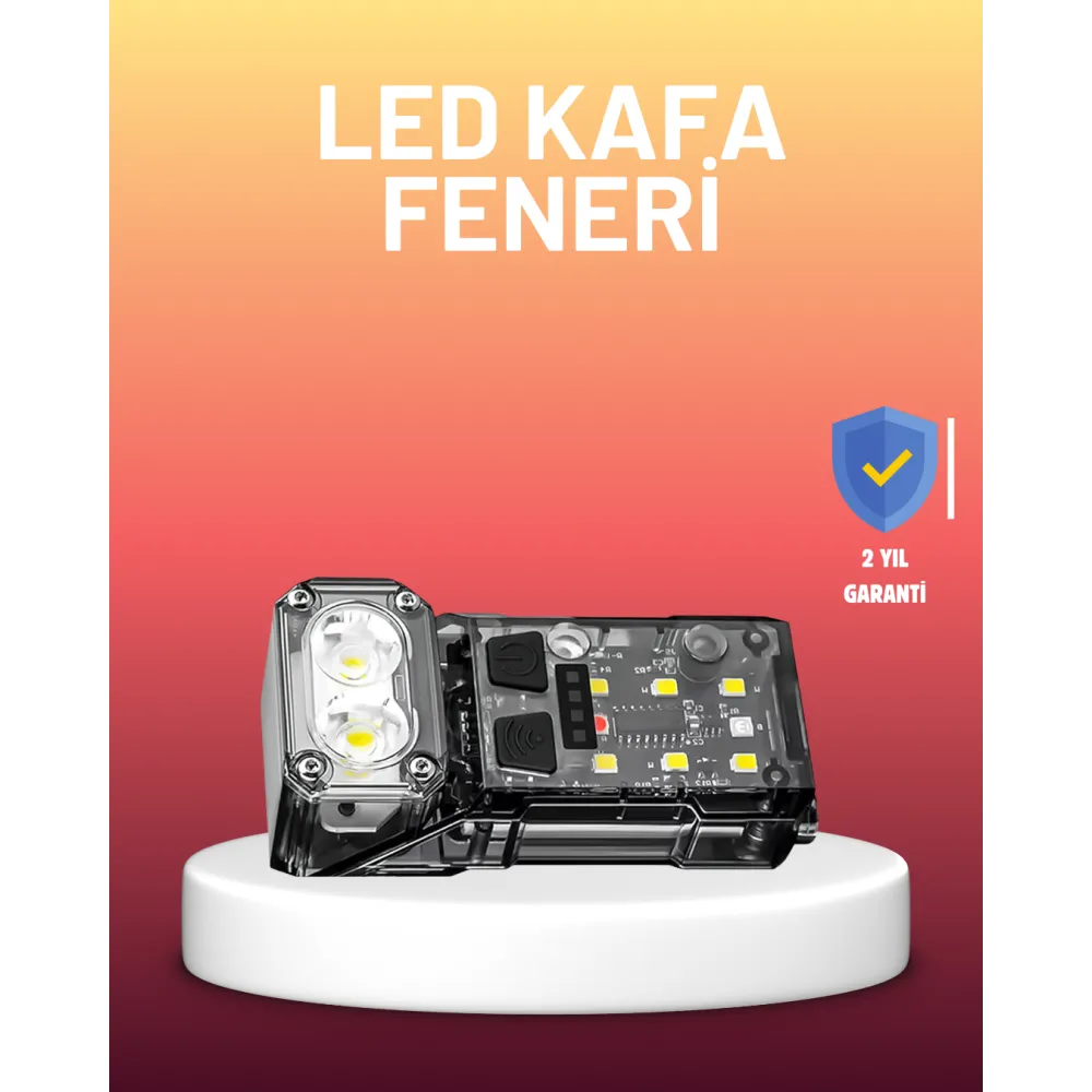3 Fonksiyonlu LED Far El Feneri Çalışma Lambası Uzun Pil Ömürlü