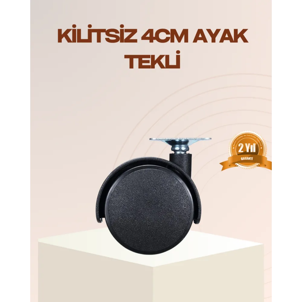 4 cm Kilitsiz Mobilya Ayağı Tekli Kolay Dönen Masa ve Sehpa Ayağı