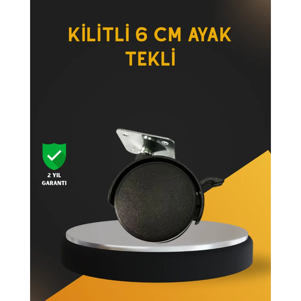 Mobilya İçin Kilitli 6 cm Ayak Tekli Satış