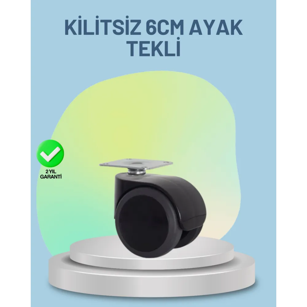 Mobilya Tekerleği 6 Cm Kilitsiz Tekli Satış