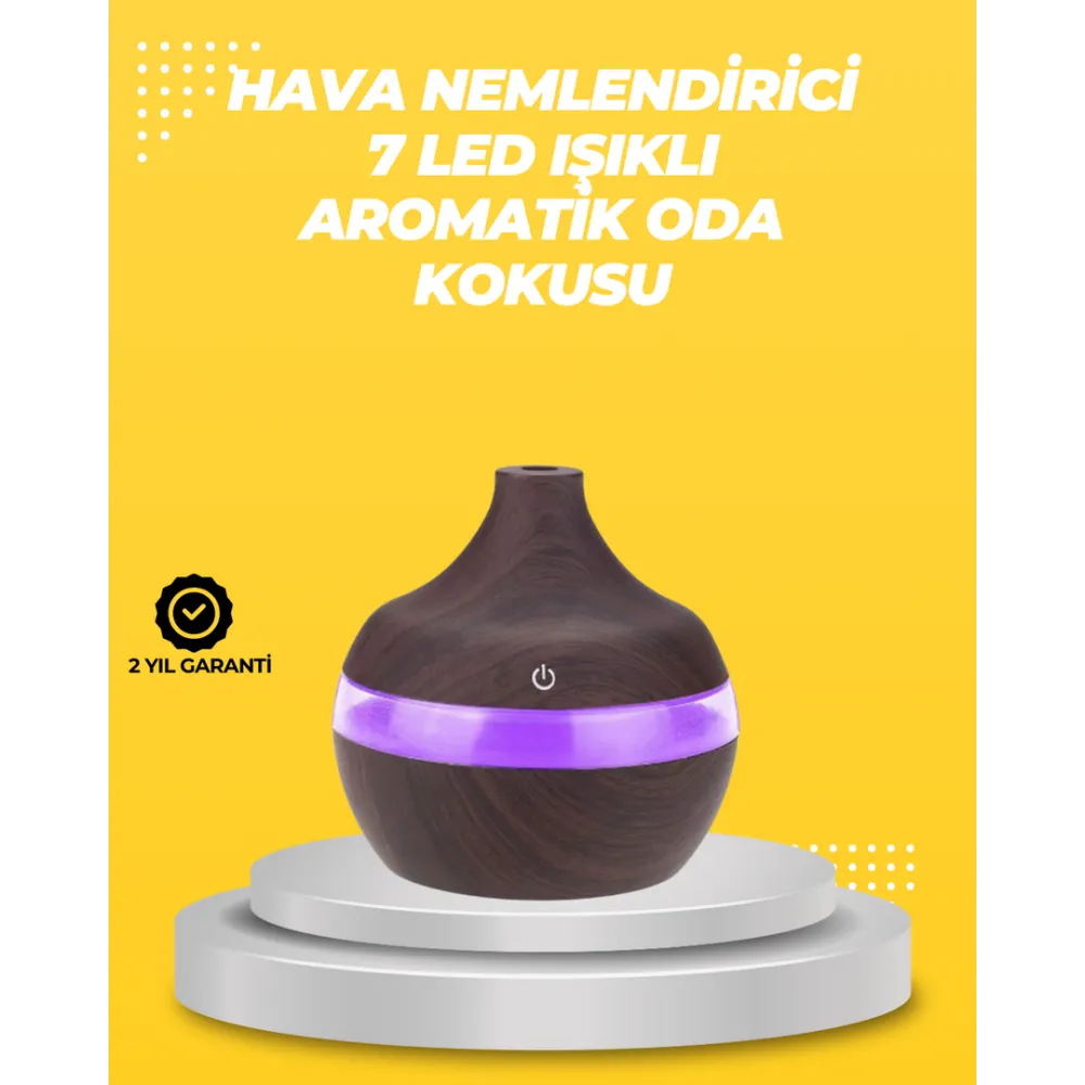 7 Renk Led Işıklı Ultrasonik Aroma Difüzör 300 Ml