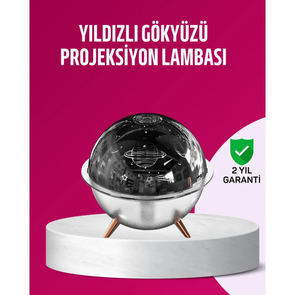 Uzay Temalı Projeksiyonlu Nemlendirici Usb Güçlü Gece Lambası