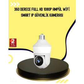 1080P Görüntü Kaliteli Wi-Fi Ampul Tipi Güvenlik Kamerası
