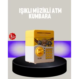 Sarı Şifreli Eğitici Çocuk Kumbarası Otomatik Para Girişli