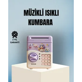 Işıklı Sesli Şifreli Otomatik Para Çeken Kumbara Mor