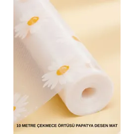 10 Metre Papatya Desenli Kaymaz Dolap ve Çekmece İçi Mat
