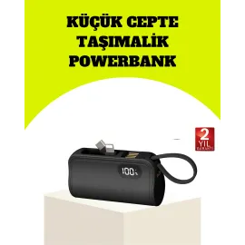 Dahili Type-C Konektörlü Mini 2000Mah Powerbank