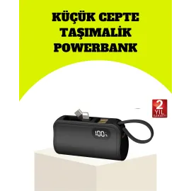 Dahili Type-C Konektörlü Mini 2000mAh Powerbank