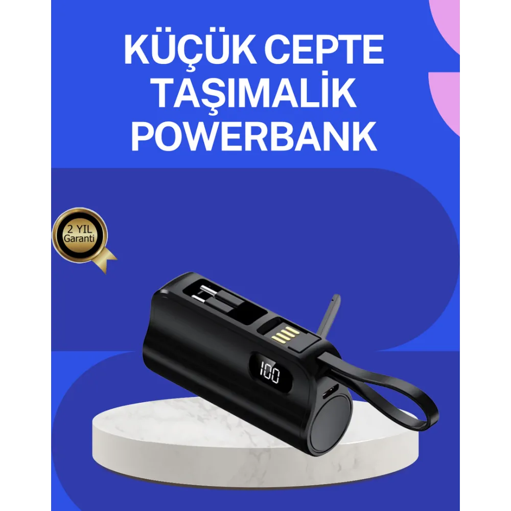 Pd 20W Hızlı Şarjlı Kablolu Kablosuz Kullanım Powerbank