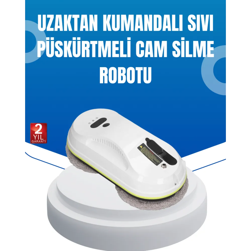 UPS Destekli Düşmeye Karşı Korumalı Cam Temizleme Robotu