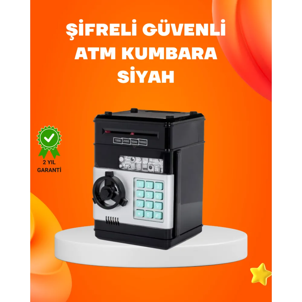 Otomatik Para Çeken Şifreli ATM Tasarımlı Kumbara