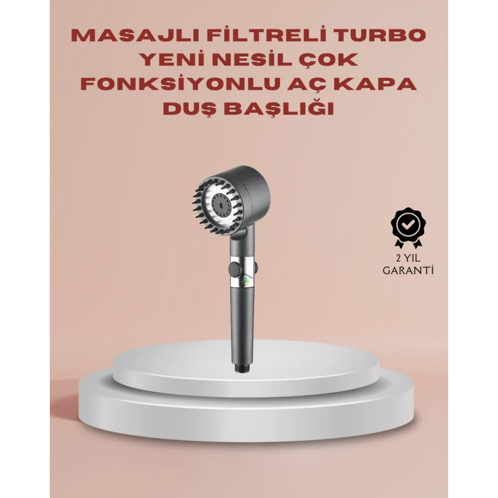 Filtreli Masaj Özellikli Duş Başlığı Aç Kapa Tuşlu