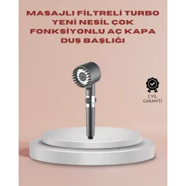 Filtreli Masaj Özellikli Duş Başlığı Aç Kapa Tuşlu