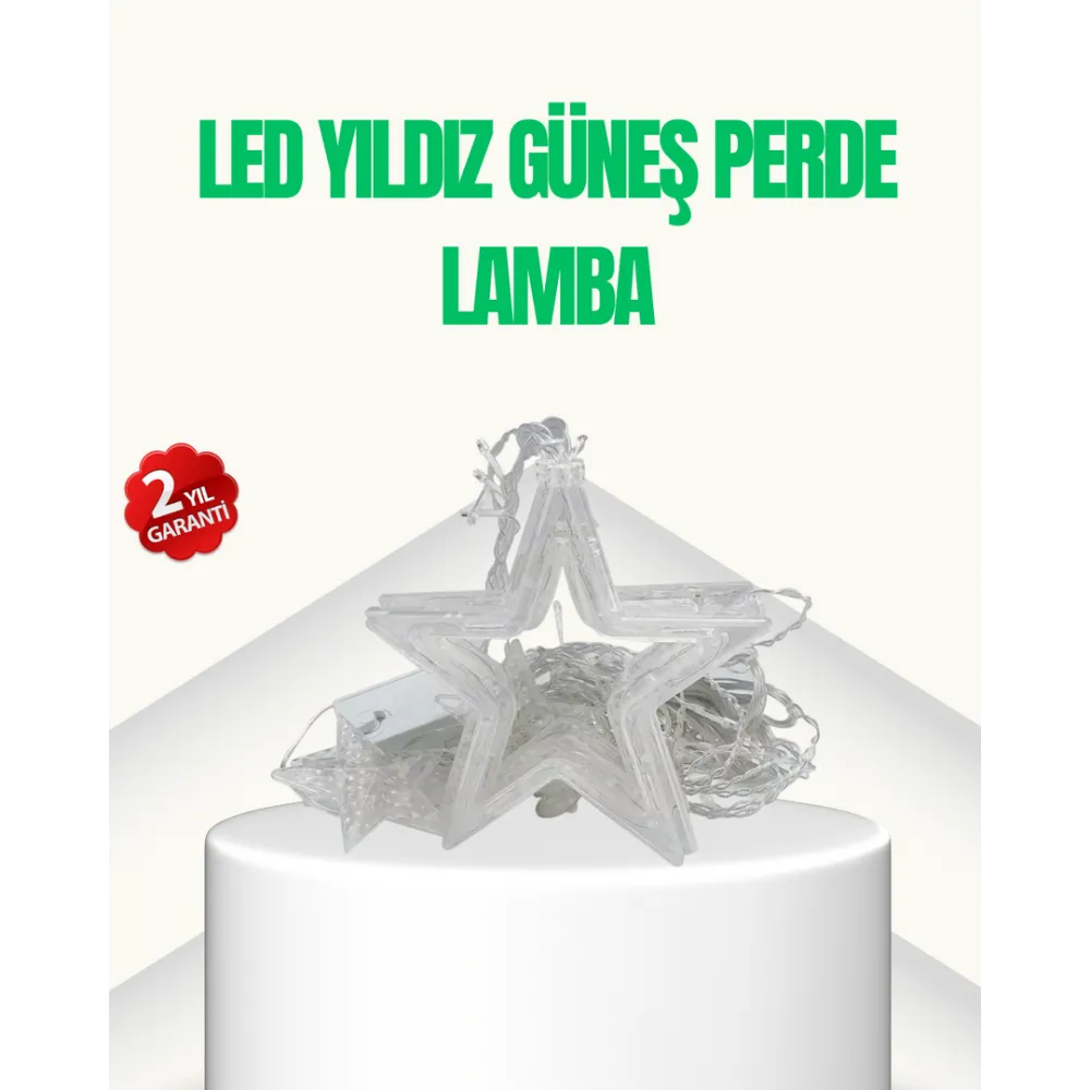 Yıldız Figürlü Perde Peri Led 3X3 Metre Dekoratif Işık