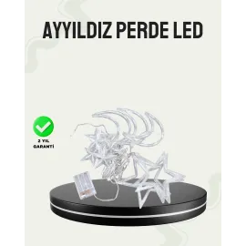 İç ve Dış Mekan Uyumlu Pilli Yıldız Ay Peri Led Perde