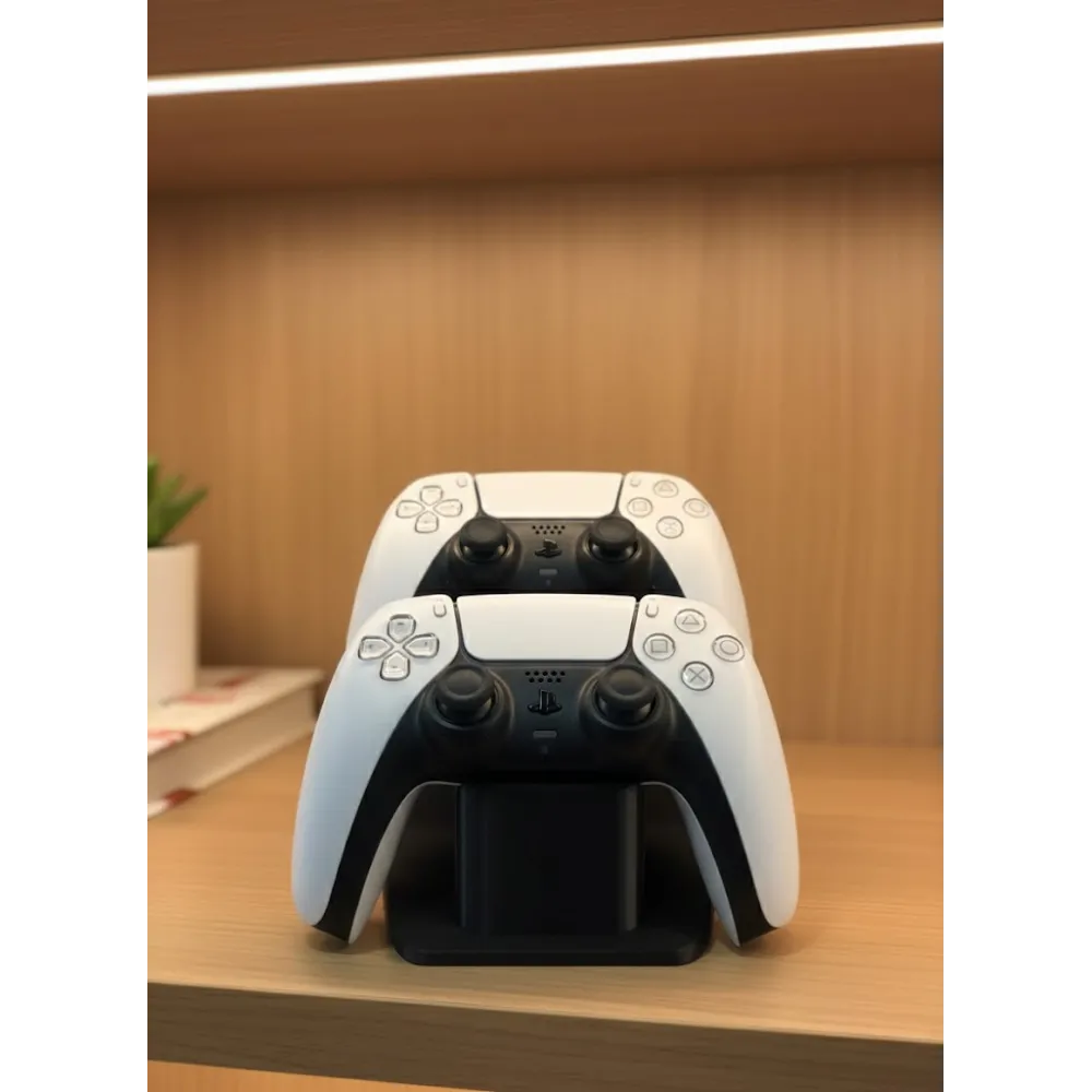 Dekoratif Siyah İkili Gamepad Standı 7x18 cm