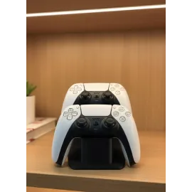 Dekoratif Siyah İkili Gamepad Standı 7x18 cm