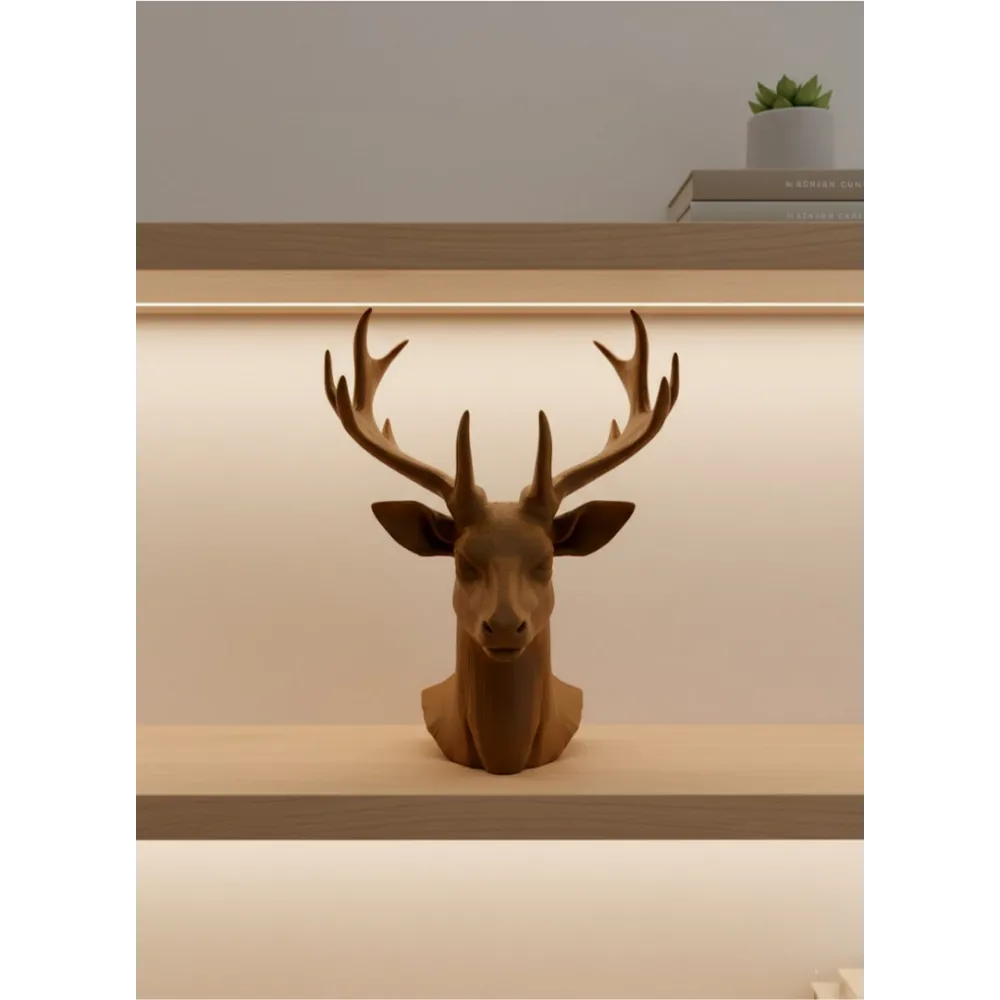 Dekoratif Kahverengi Geyik Biblo Salon Ve Raf Dekoru