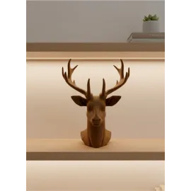 Dekoratif Kahverengi Geyik Biblo Salon Ve Raf Dekoru