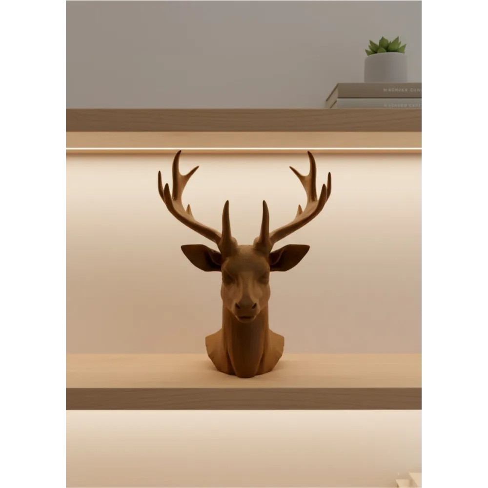 Dekoratif Kahverengi Geyik Biblo Salon ve Raf Dekoru