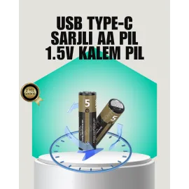 1.5V AA Şarjlı Lityum Pil | 1000+ Kez Şarj Edilebi..