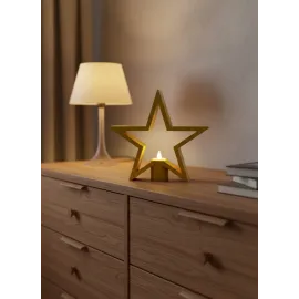 Yıldız Şeklinde Sarı Mumluk Loş Işık Ev Aksesuarı