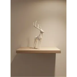 Geyik Figürü Beyaz Modern Salon ve Raf Dekoru