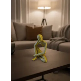 Minimal Sarı İnsan Figürü Biblo Ev ve Ofis Dekoru