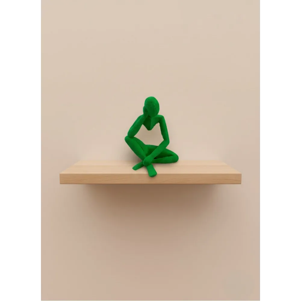 Minimal İnsan Figürü Biblo Yeşil Ev Ve Ofis Dekoru