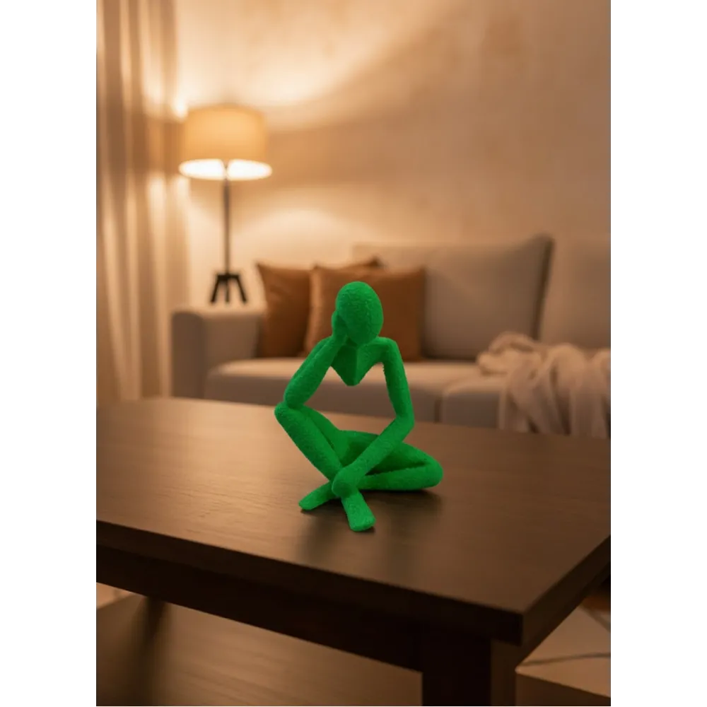 Dekoratif Yeşil İnsan Figürü Modern Masa Ve Raf Süsü