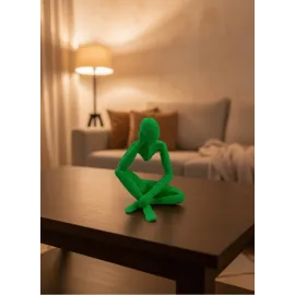 Dekoratif Yeşil İnsan Figürü Modern Masa Ve Raf Süsü