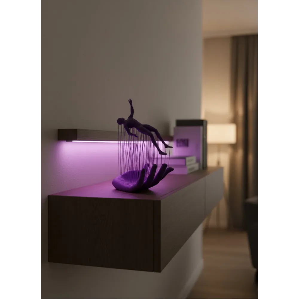 Mor El İnsan Figürü Dekoratif Biblo Minimal Modern Salon Raf Ve Masa Üstü Aksesuar