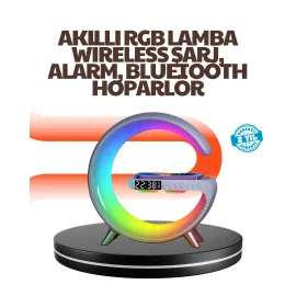 15W Hızlı Kablosuz Şarj Destekli Çok Fonksiyonlu Akıllı Masa Lambası