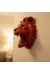 Dekoratif Asılabilir Aslan Başı 3D Duvar Heykeli Gold Red 20X21 Cm