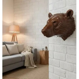 Ayı Başı Duvar Dekoru Modern Asılabilir Heykel 25X19 Cm