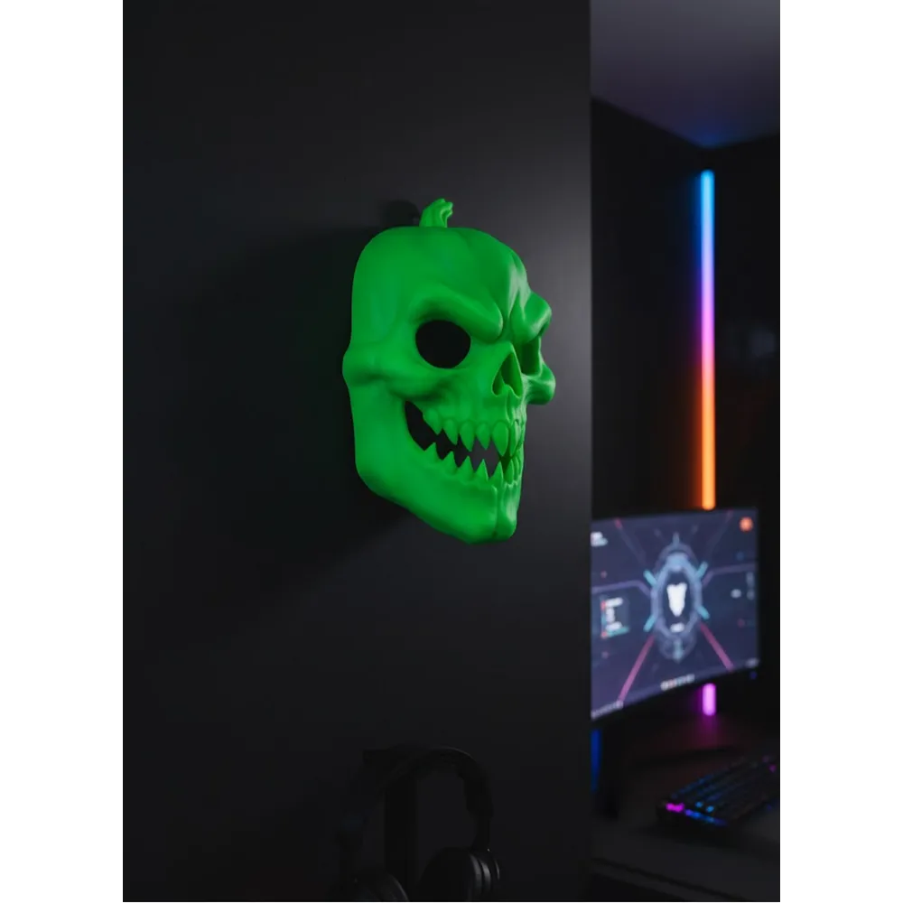 Yeşil Korku Temalı Maske Cadılar Bayramı Dekor