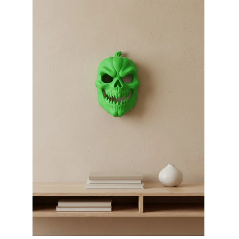 Yeşil Dekoratif Korku Maskesi Duvar Süsü