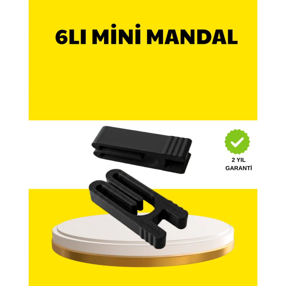 Tekrar Kullanılabilir Poşet Mandalı Siyah 6’Lı Set