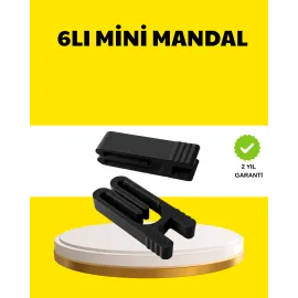 Tekrar Kullanılabilir Poşet Mandalı Siyah 6’Lı Set