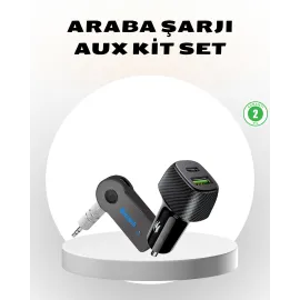 Bluetooth Aux Çevirici Ve Pd Destekli Araç Şarj Cihazı 2’Li Set