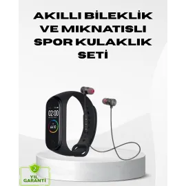 Spor Bileklik + Kablosuz Bluetooth Kulaklık Fitness Seti
