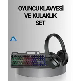 Işıklı Oyuncu Klavye Mouse Ve Bluetooth Kulaklık Seti Türkçe Q Usb