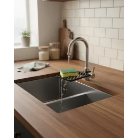 Mutfak Musluk Üstü Sünger Tutucu Tezgah Düzenleyici Organizer