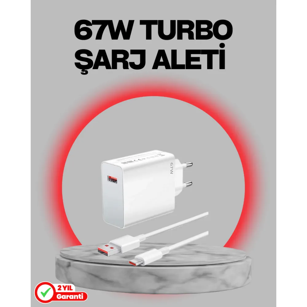 67 Watt Turbo Destekli Şarj Cihazı Honor 50 70 90 Uyumlu