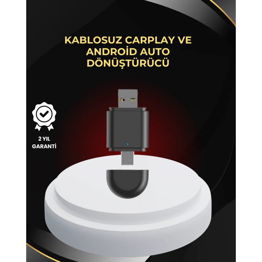 Kablosuz Carplay Ve Android Auto Dönüştürücü – Usb-A & Type-C Girişli Akıllı Adaptör