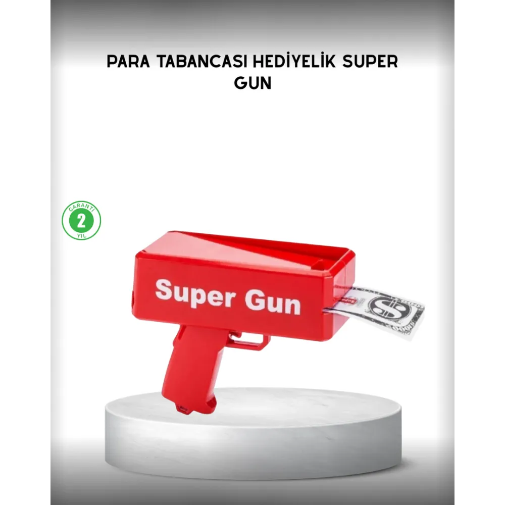Para Dolar Saçma Para Atma Tabancası Otomatik Kırmızı Oyuncak