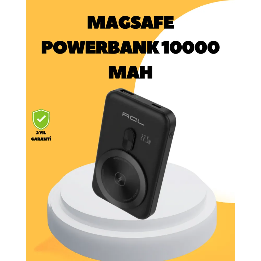 Manyetik Kablosuz Powerbank 22.5W Hızlı Şarj Lcd Göstergeli