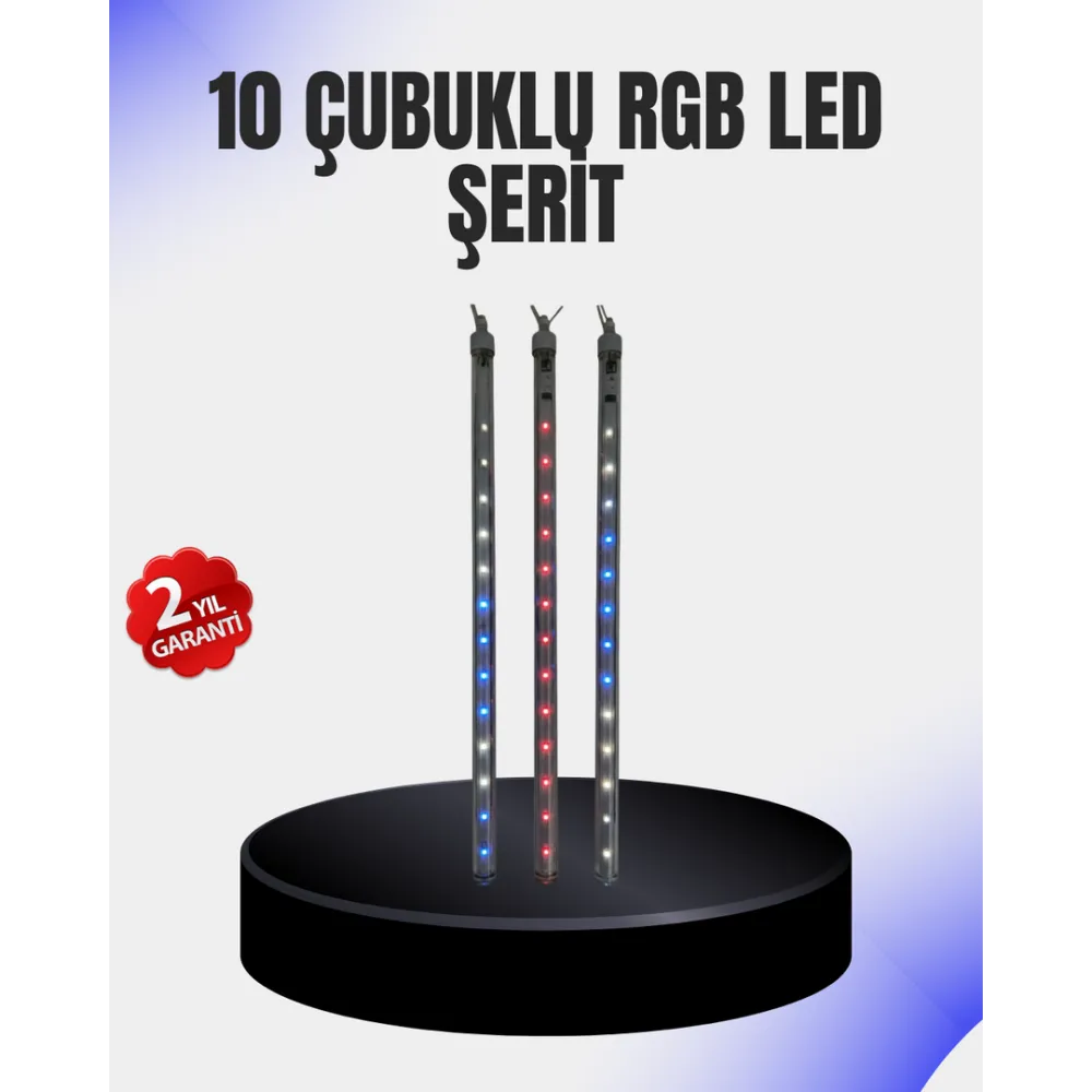 Dekoratif Led Meteor Işık 10’Lu Çubuk Seti