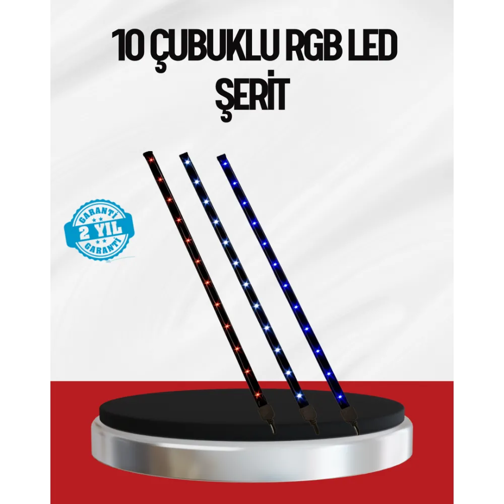 Kayan Yıldız Led Aydınlatma 10 Çubuk Dış Mekan Uyumlu