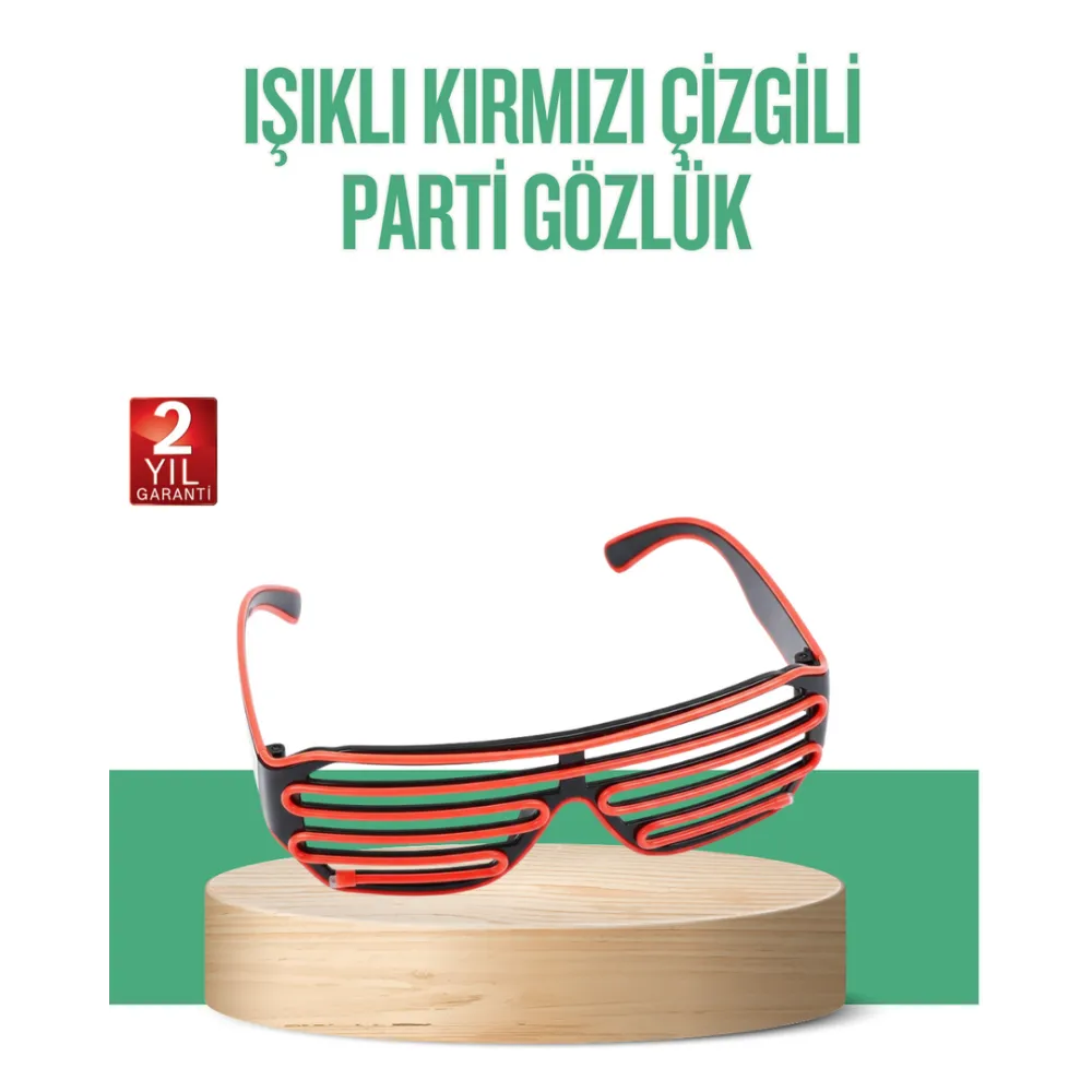 Renkli Işıklı Gözlük Eğlenceli Gece Aksesuarı